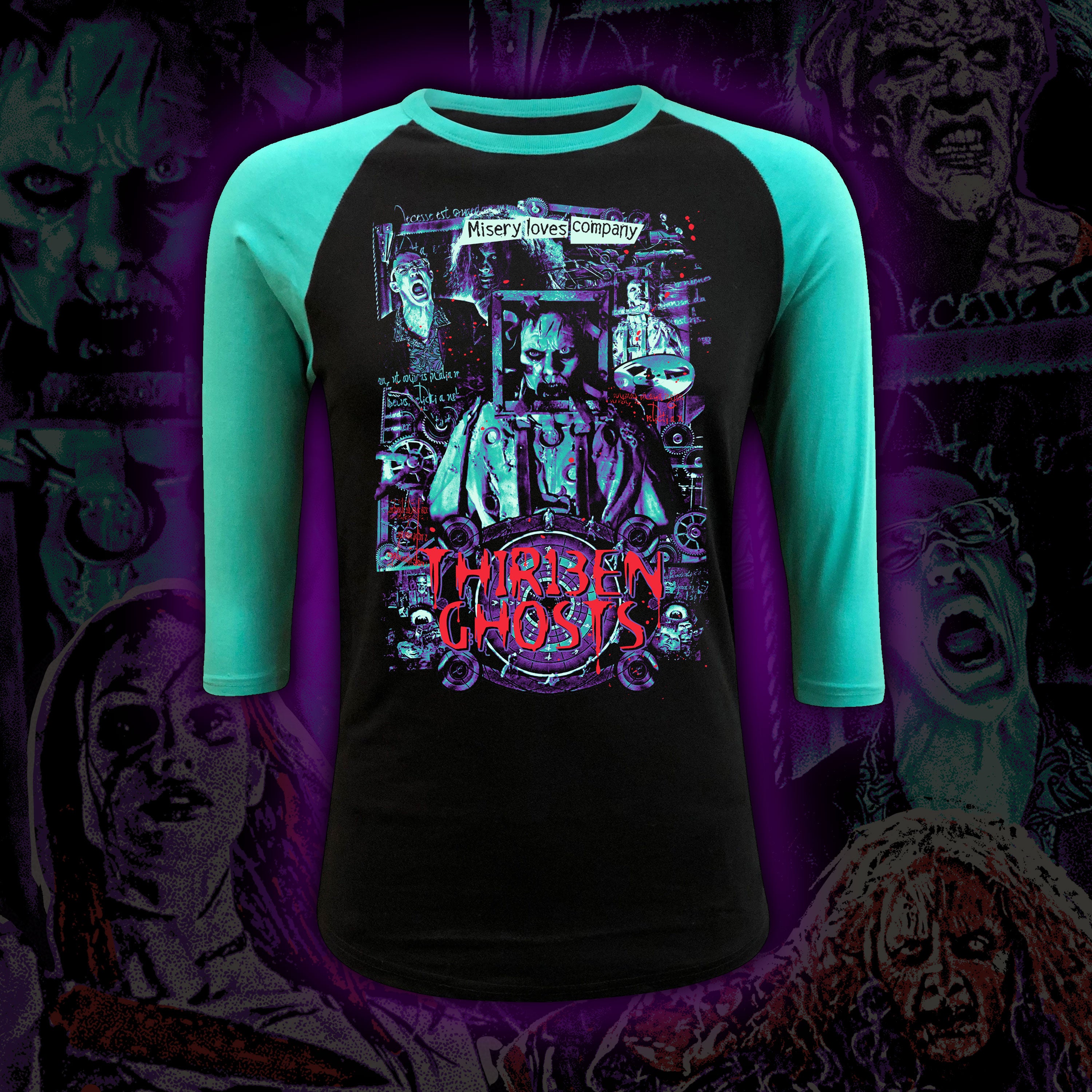PRE-ORDER: THIR13EN GHOSTS “Misery Loves Company” Baseball tee