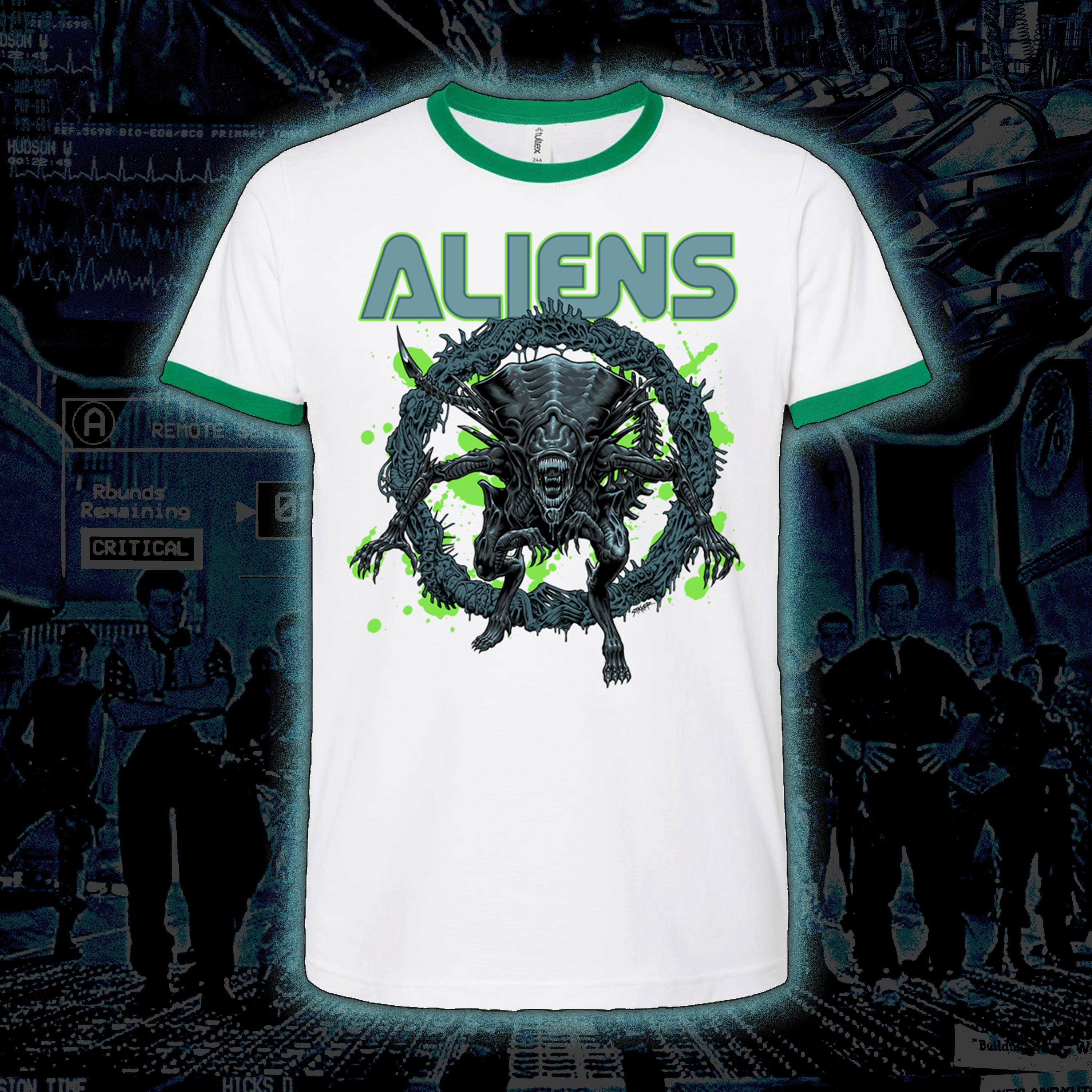 PRE-ORDER: ALIENS – White Ringer tee