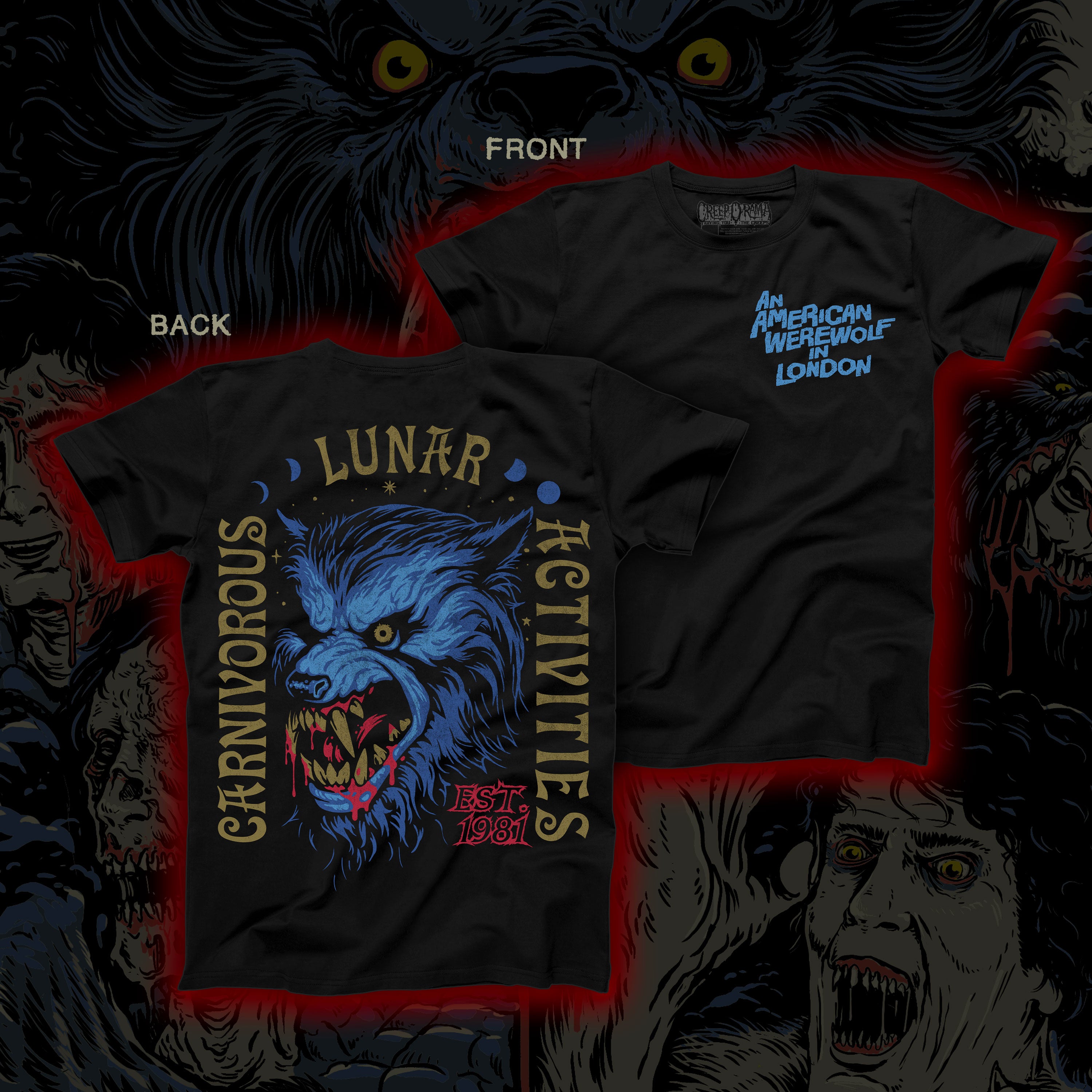 An American Werewolf in London “Lunar Activities” Regular tee