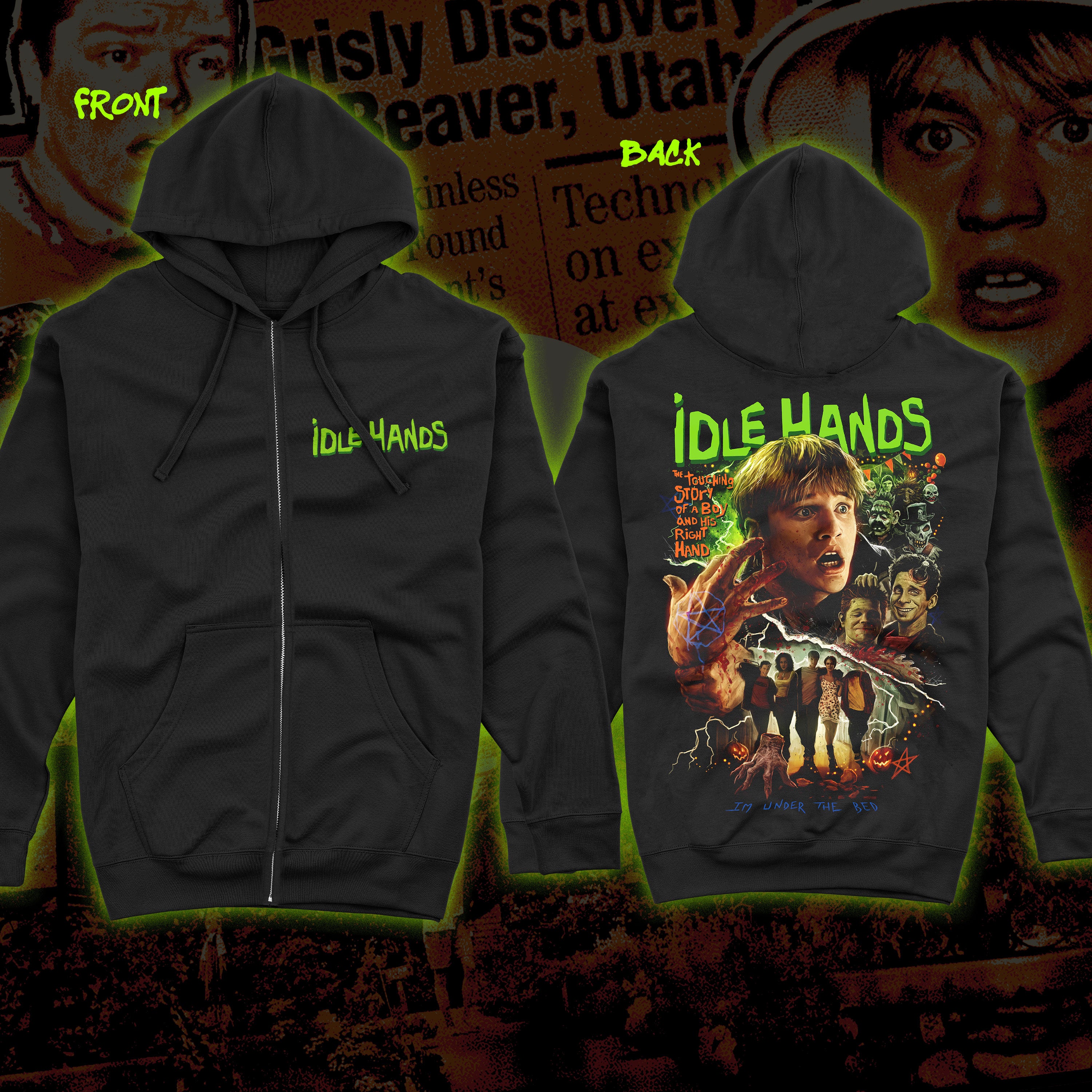PRE-ORDER: Idle Hands “Devil’s Playground” Zip Up hoodie