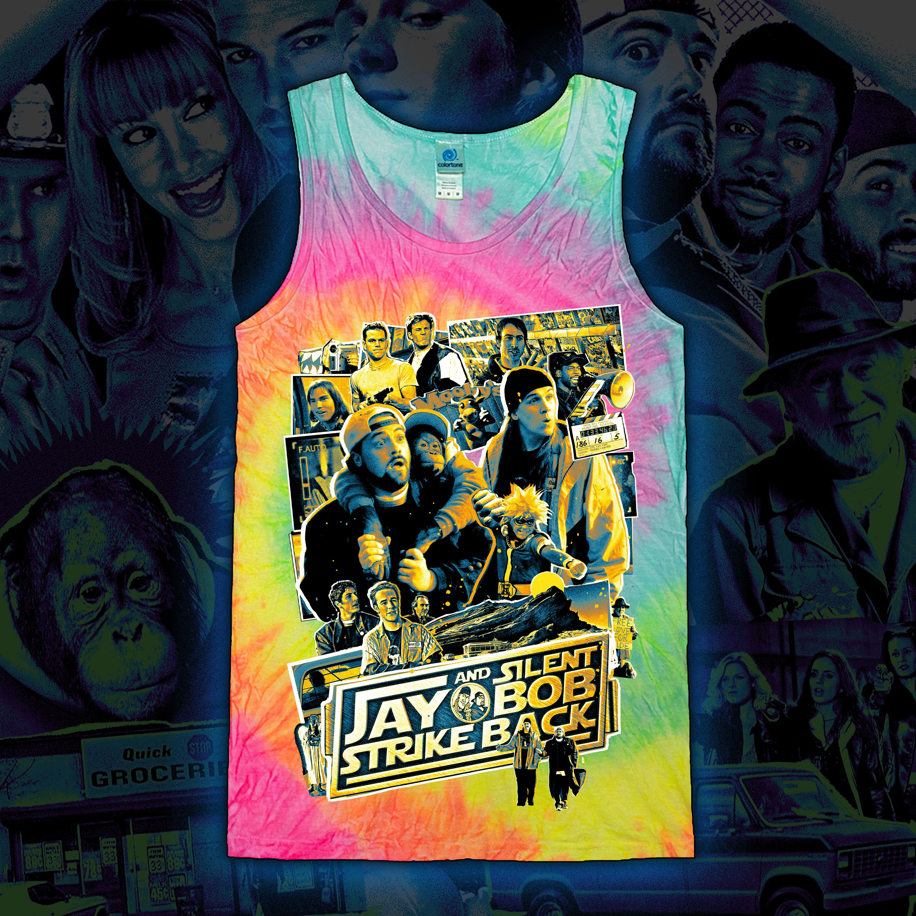 PRE-ORDER: Jay and Silent Bob Strike Back “Critters of Hollywood” Tie Dye Tank Top