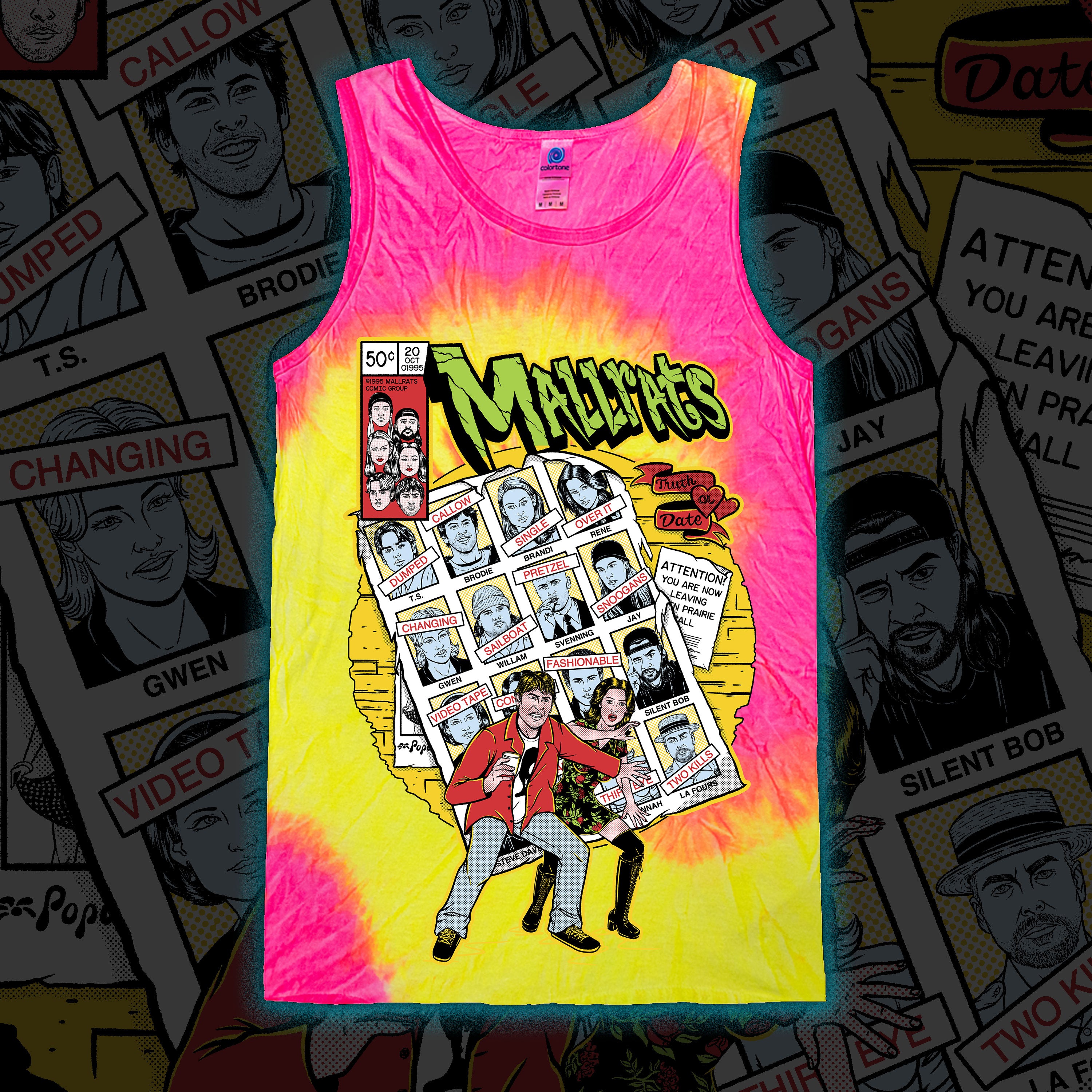 Mallrats “Malls of Future Past” Tie dye tank top