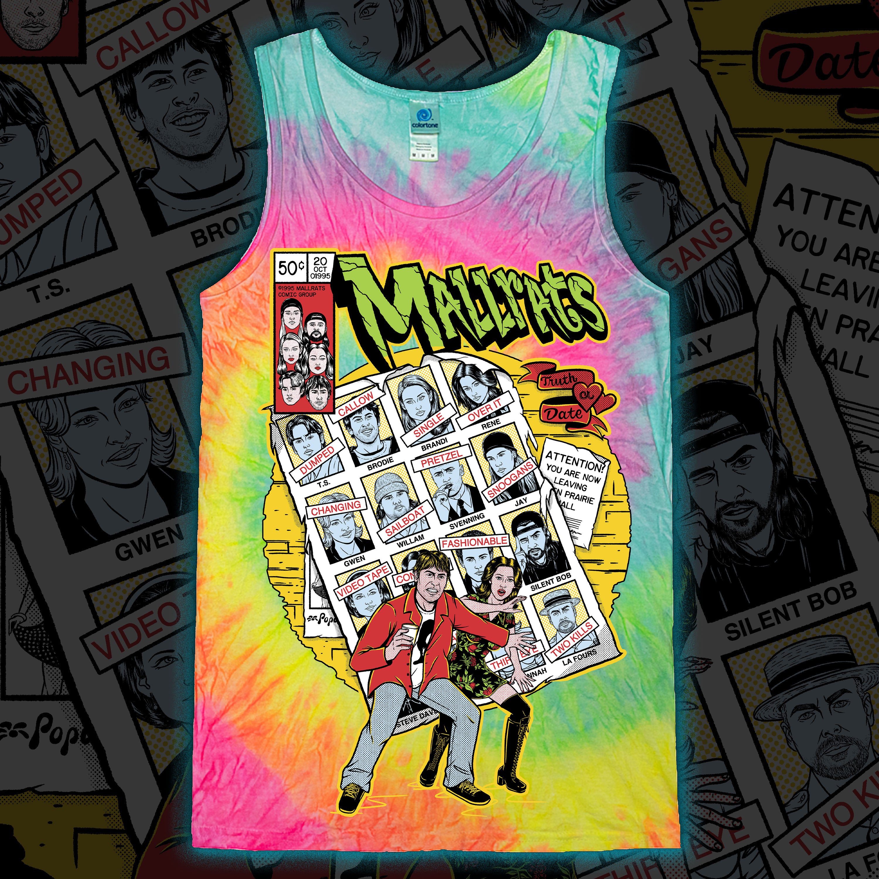Mallrats “Malls of Future Past” Tie dye tank top