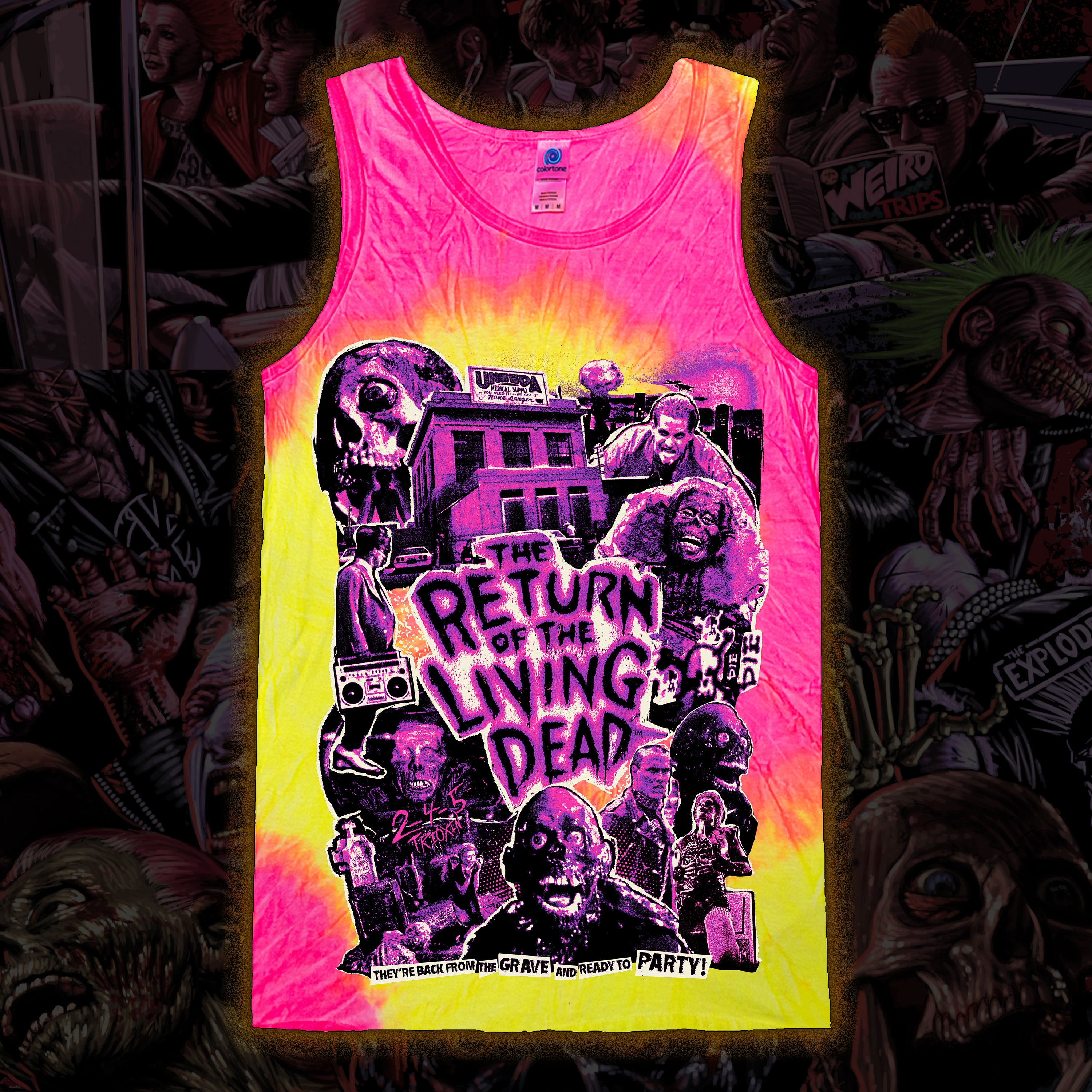 The Return of the Living Dead “They’re Back” Tie dye tank top