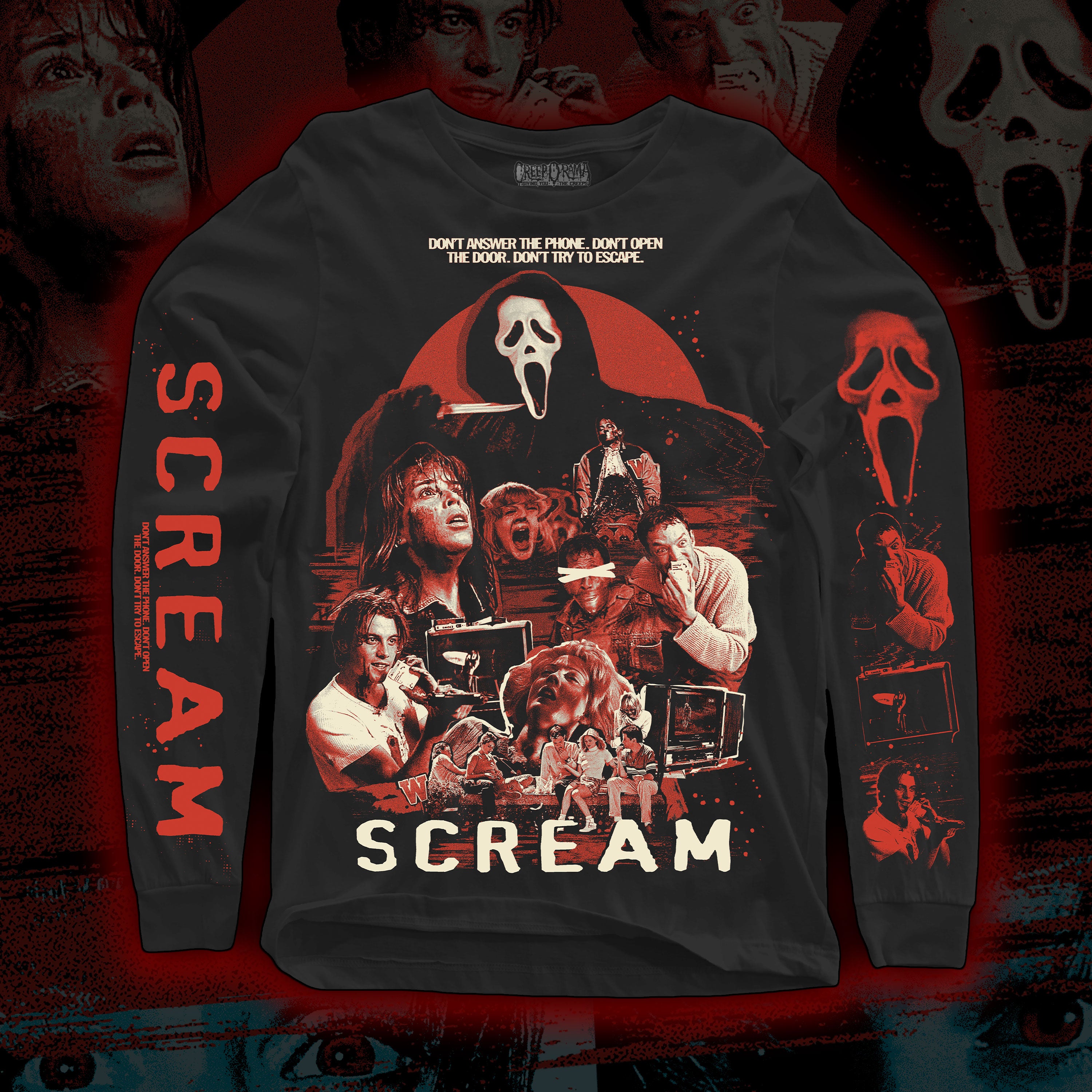 PRE-ORDER: The Woodsboro Murders “I’ll Be Right Back” Regular long sleeve