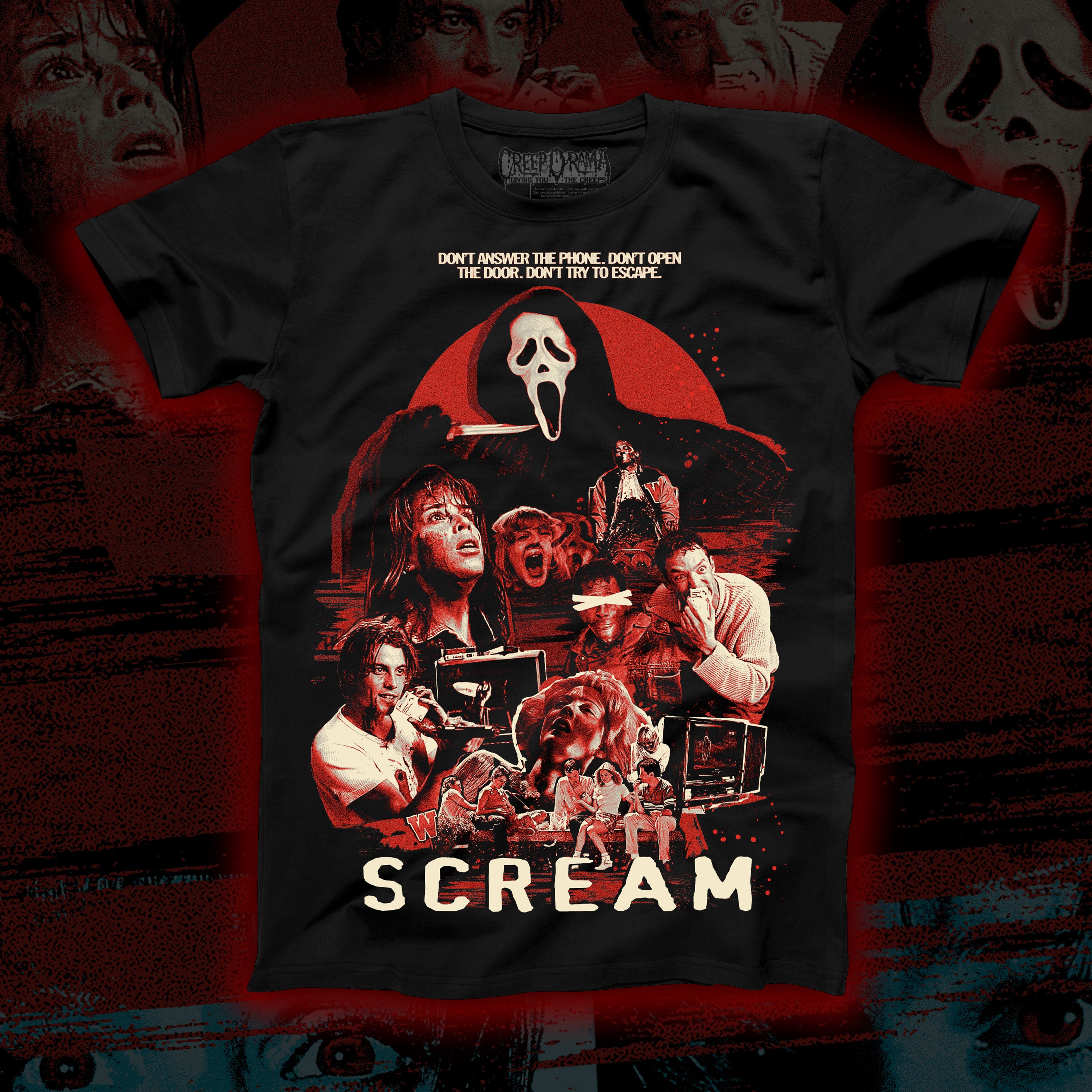 PRE-ORDER: The Woodsboro Murders “I’ll Be Right Back” Regular tee