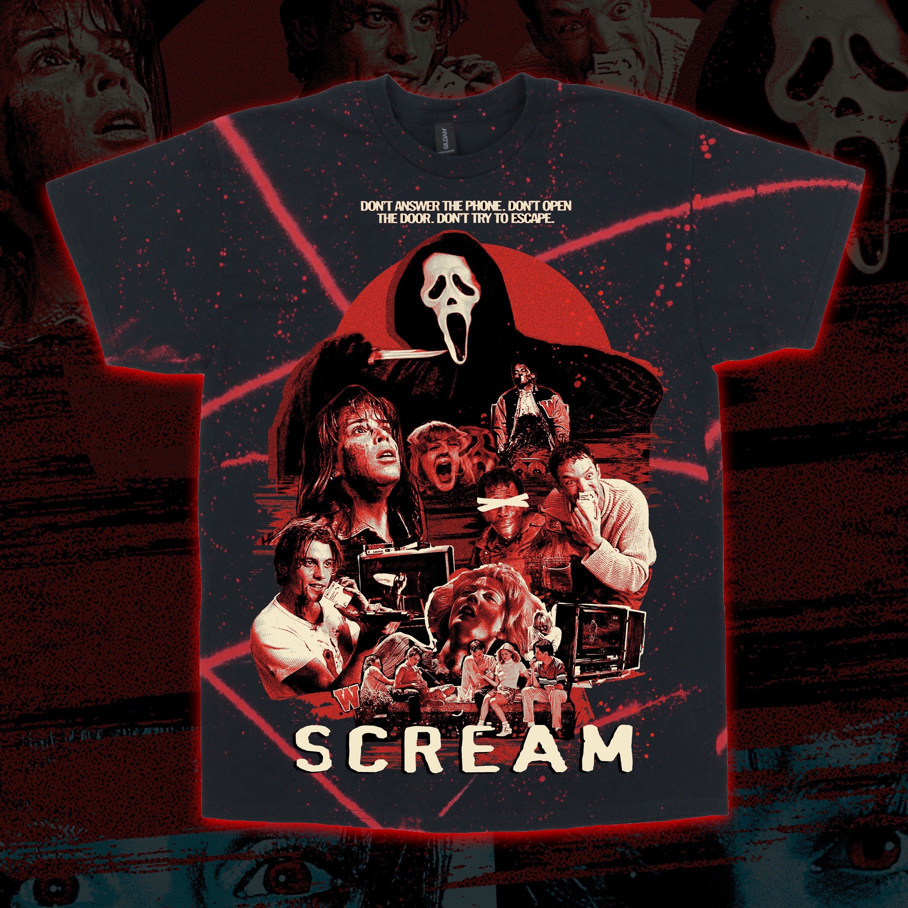 PRE-ORDER: The Woodsboro Murders “I’ll Be Right Back” Tie dye