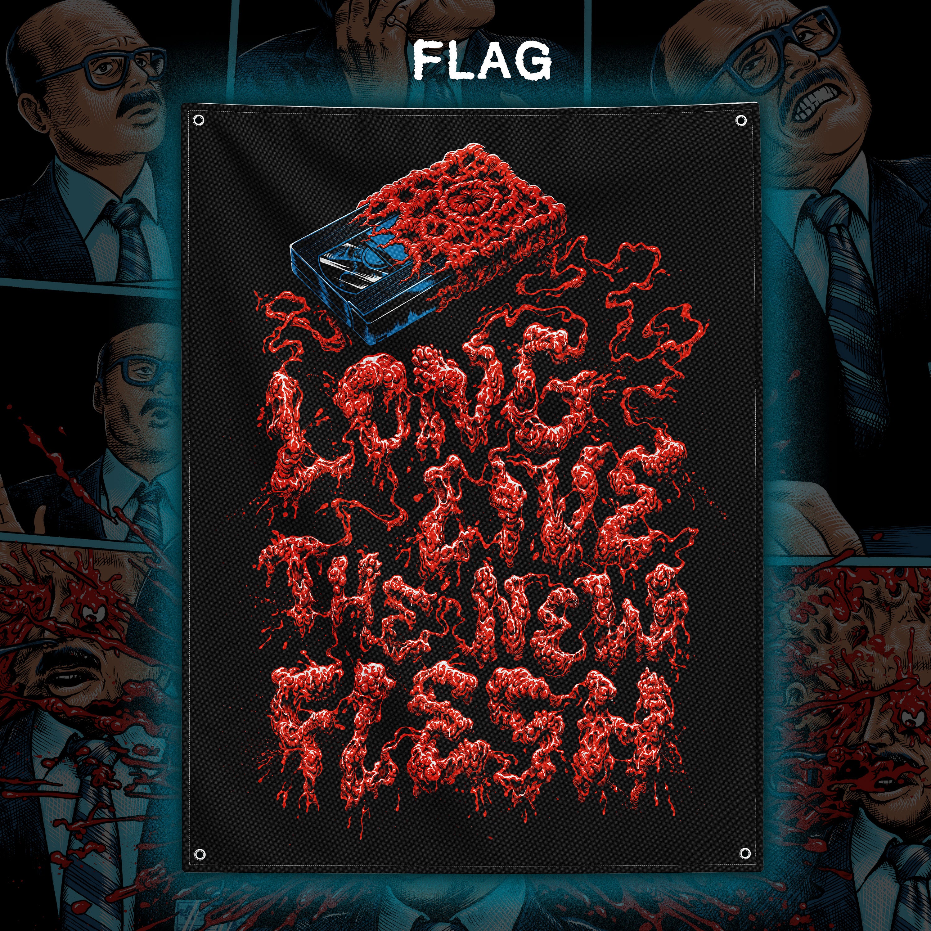 PRE-ORDER: Videodrome “Long Live the New Flesh” Flag