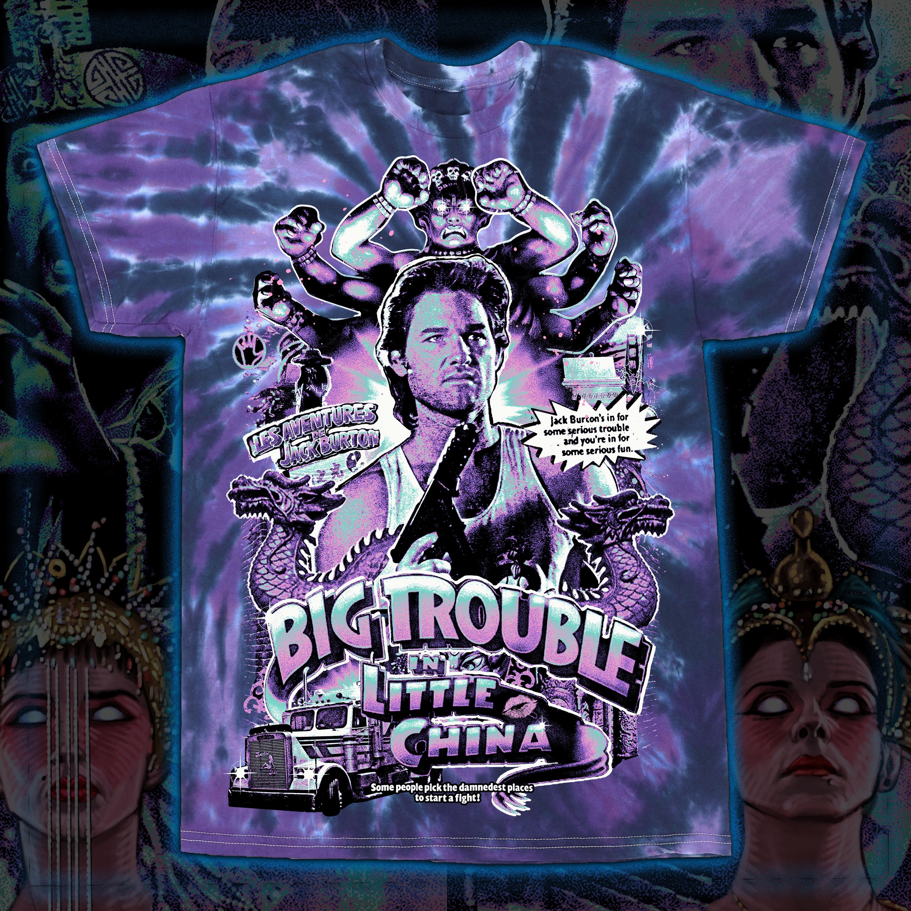 The Adventures of Jack Burton “Excitement’s My Game” Tie dye