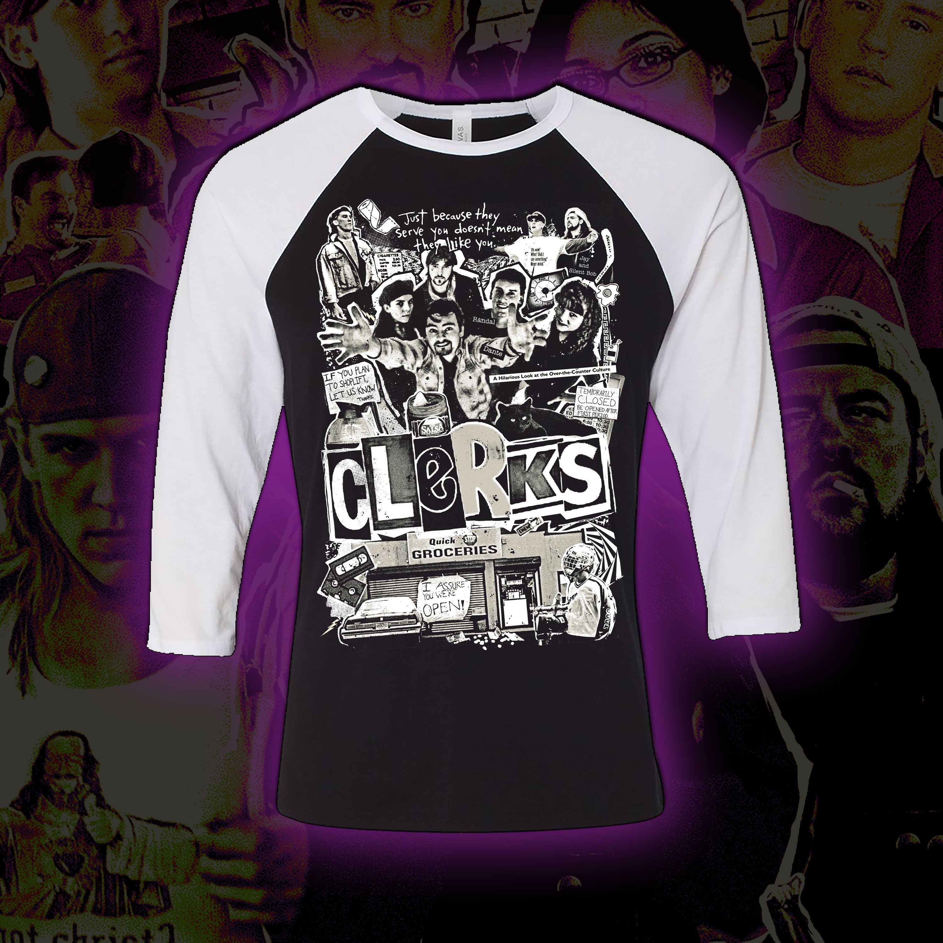 PRE-ORDER: Clerks – Baseball tee