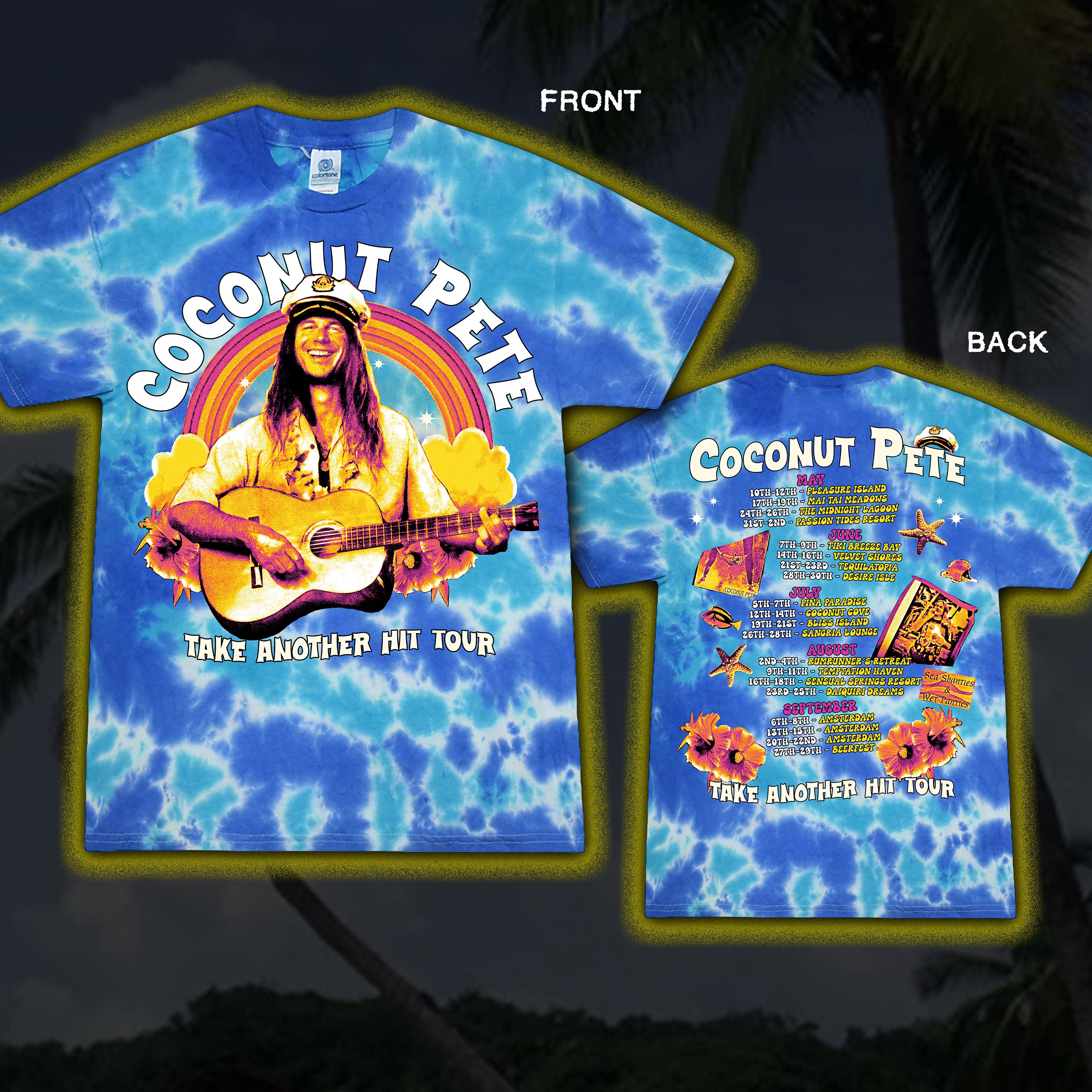 Coconut Pete “Ponytails, Cocktails” Tie dye