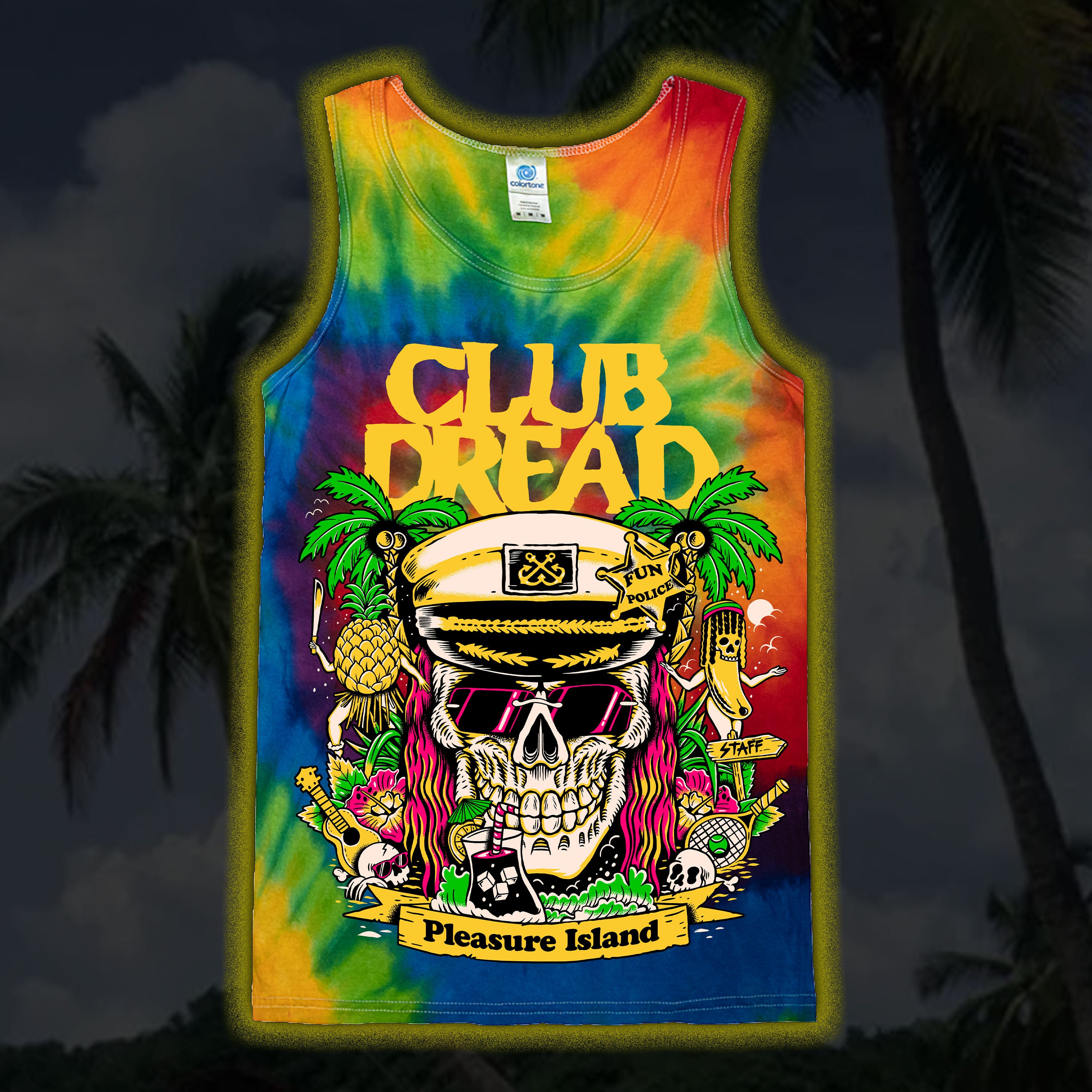 Club Dread “A Vacation to Die For” Tie dye tank top