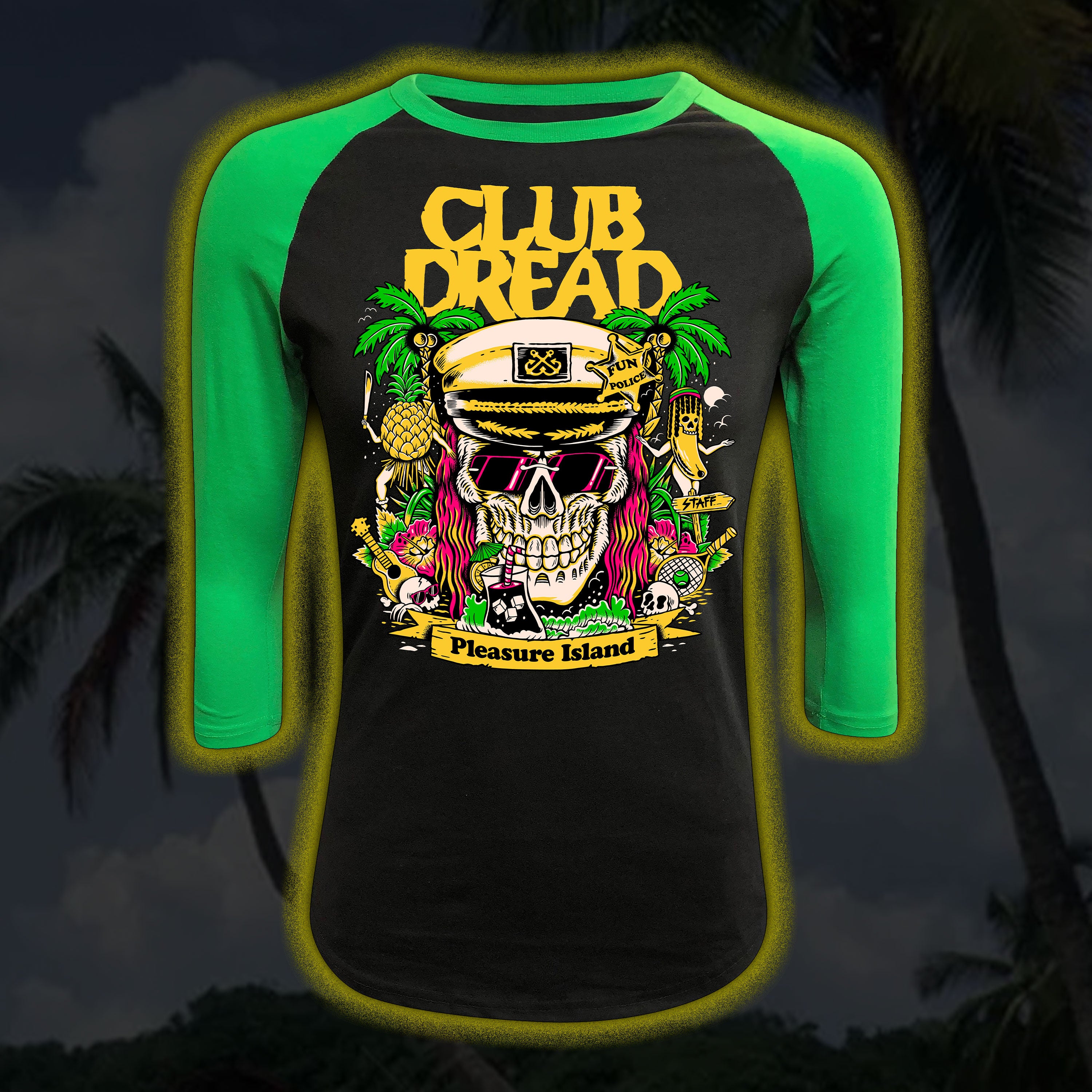 Club Dread “A Vacation to Die For” Baseball tee