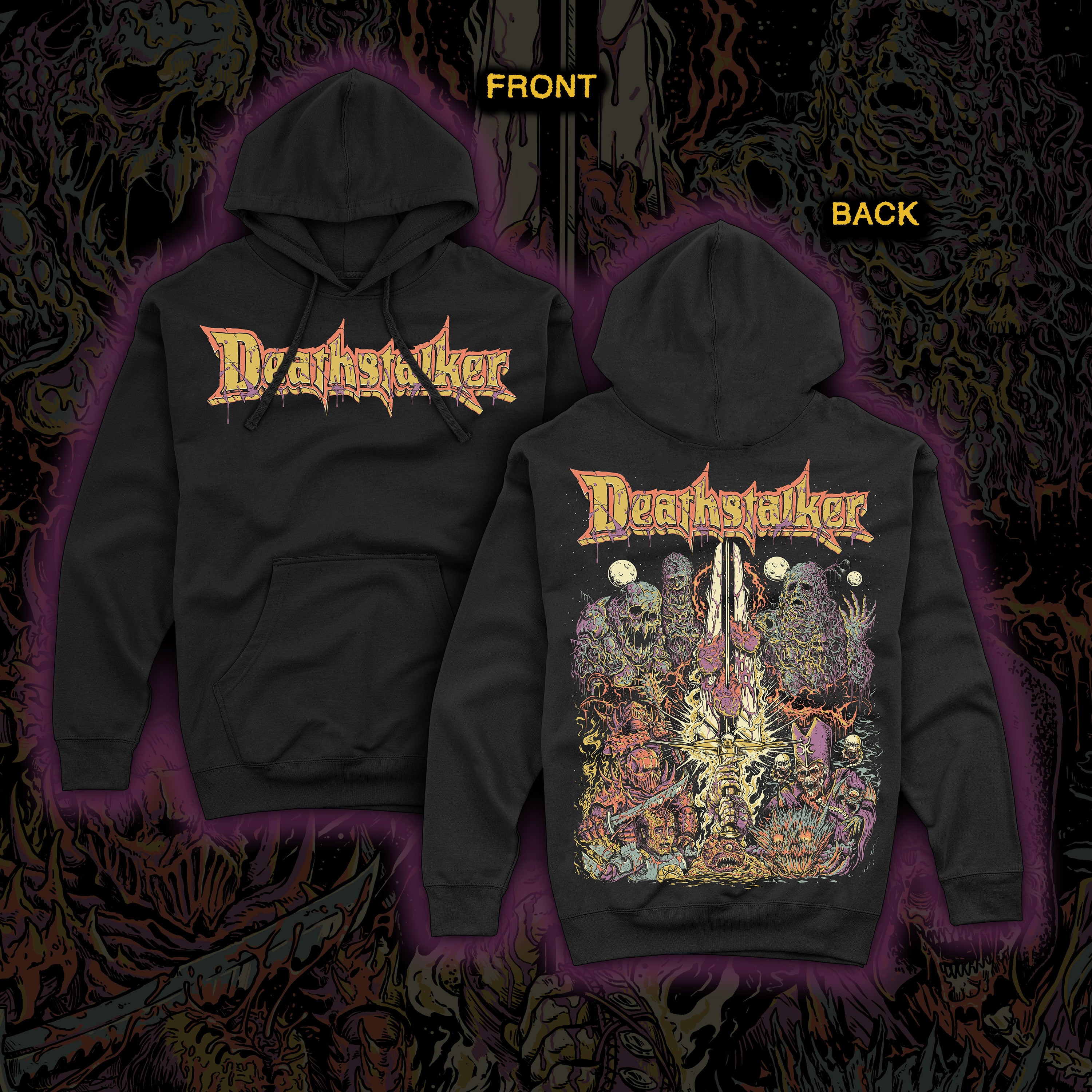 PRE-ORDER: Deathstalker “Born of Necromancy” Pullover hoodie