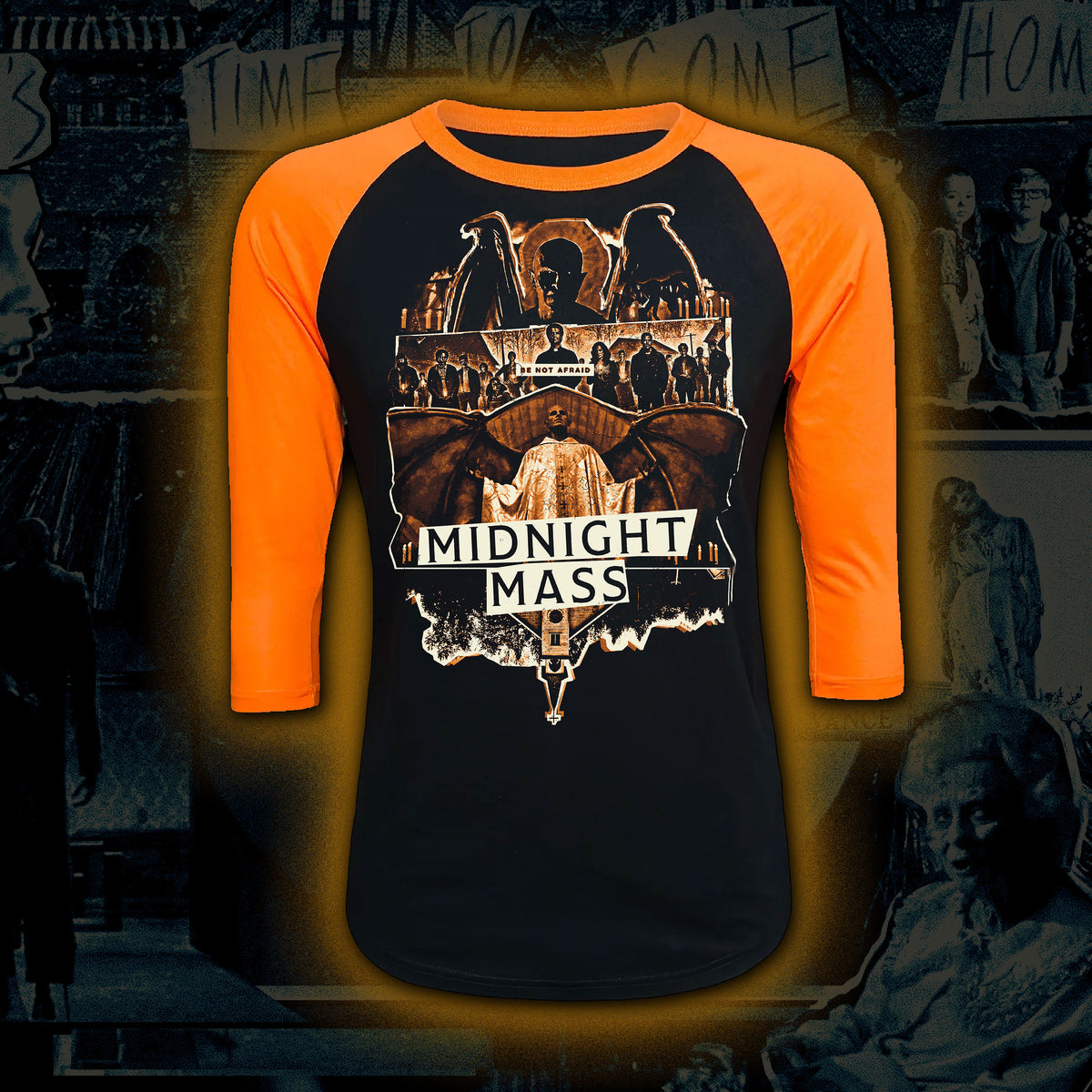 PRE-ORDER: Midnight Mass – Baseball tee