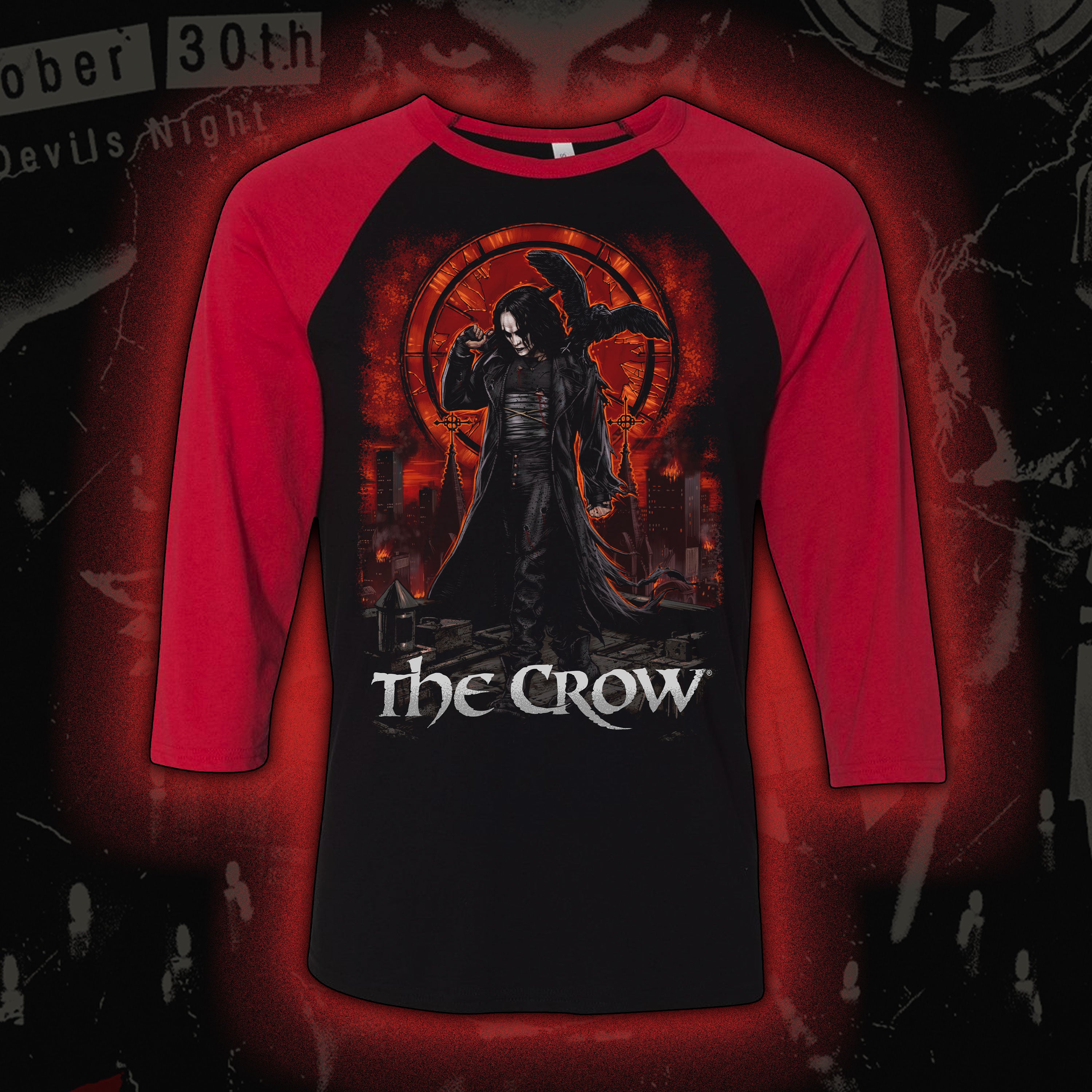 PRE-ORDER: The Crow “Death is Coming” Baseball tee