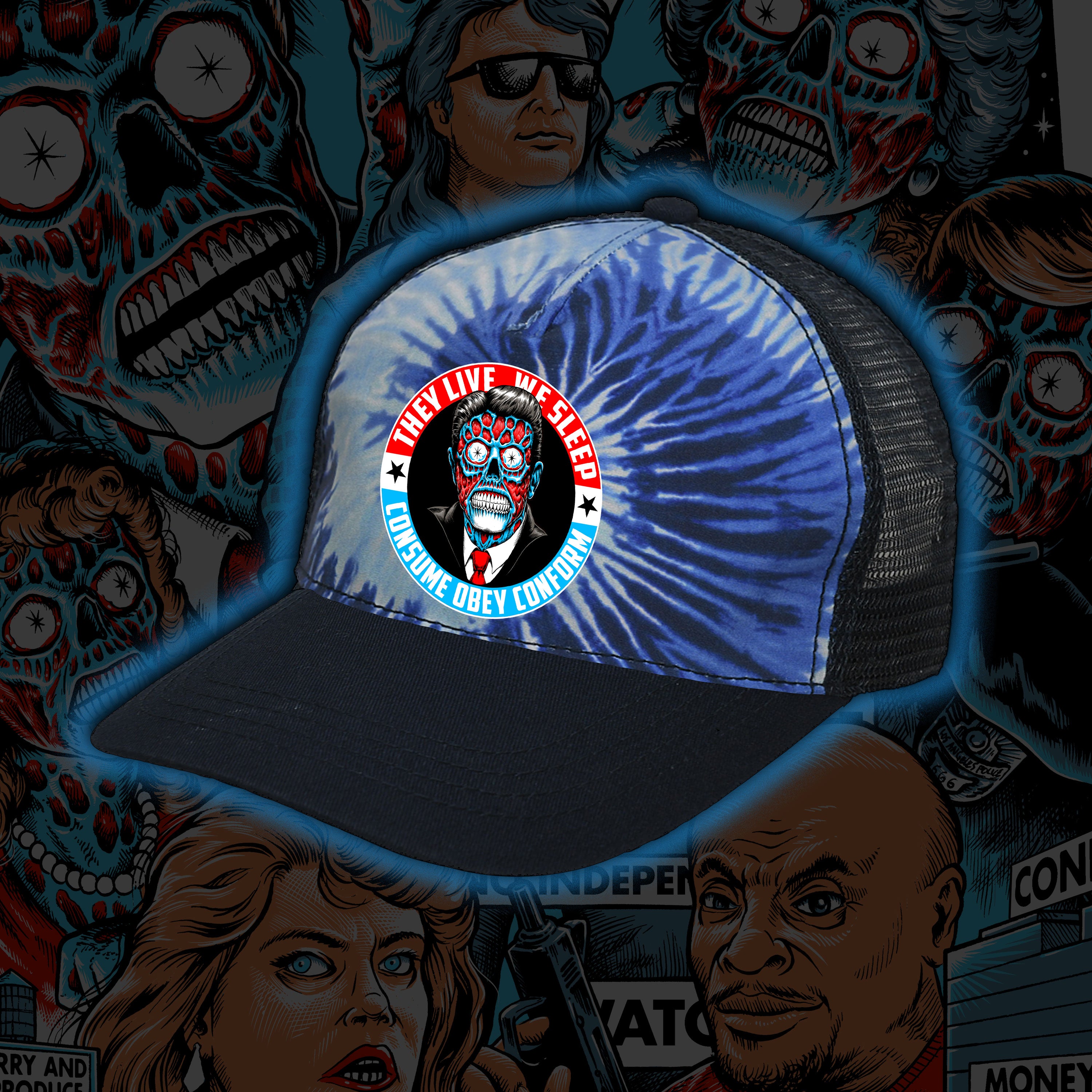 PRE-ORDER: They Live “Consume” Tie dye Trucker Hat