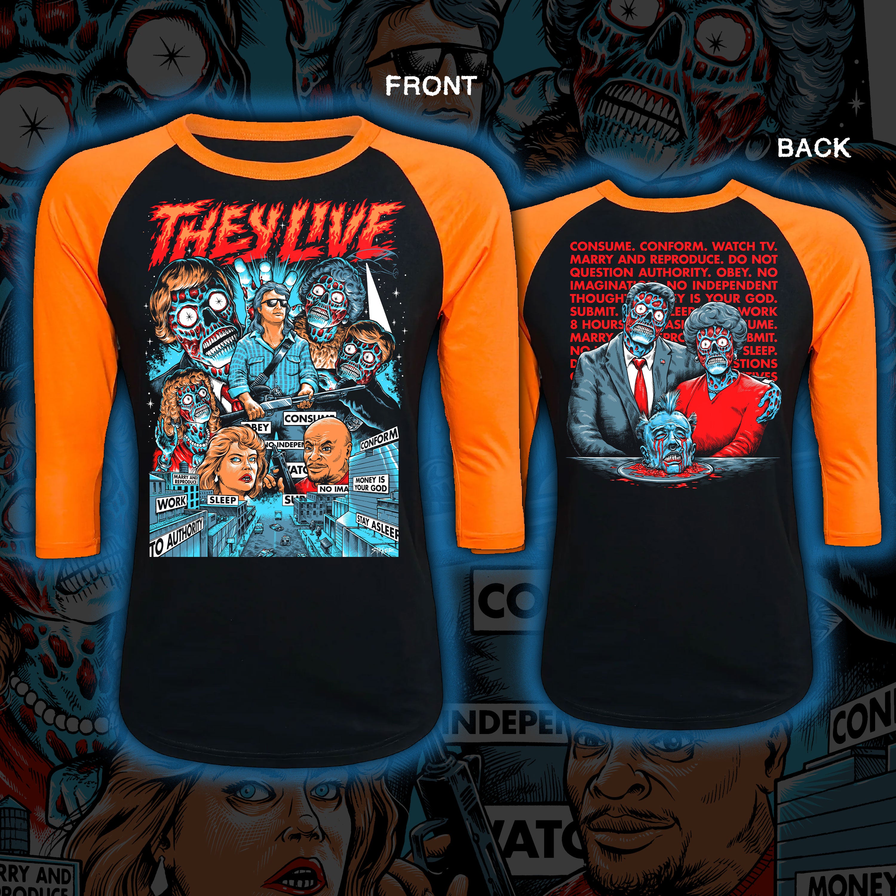PRE-ORDER: They Live “Conform” Baseball tee