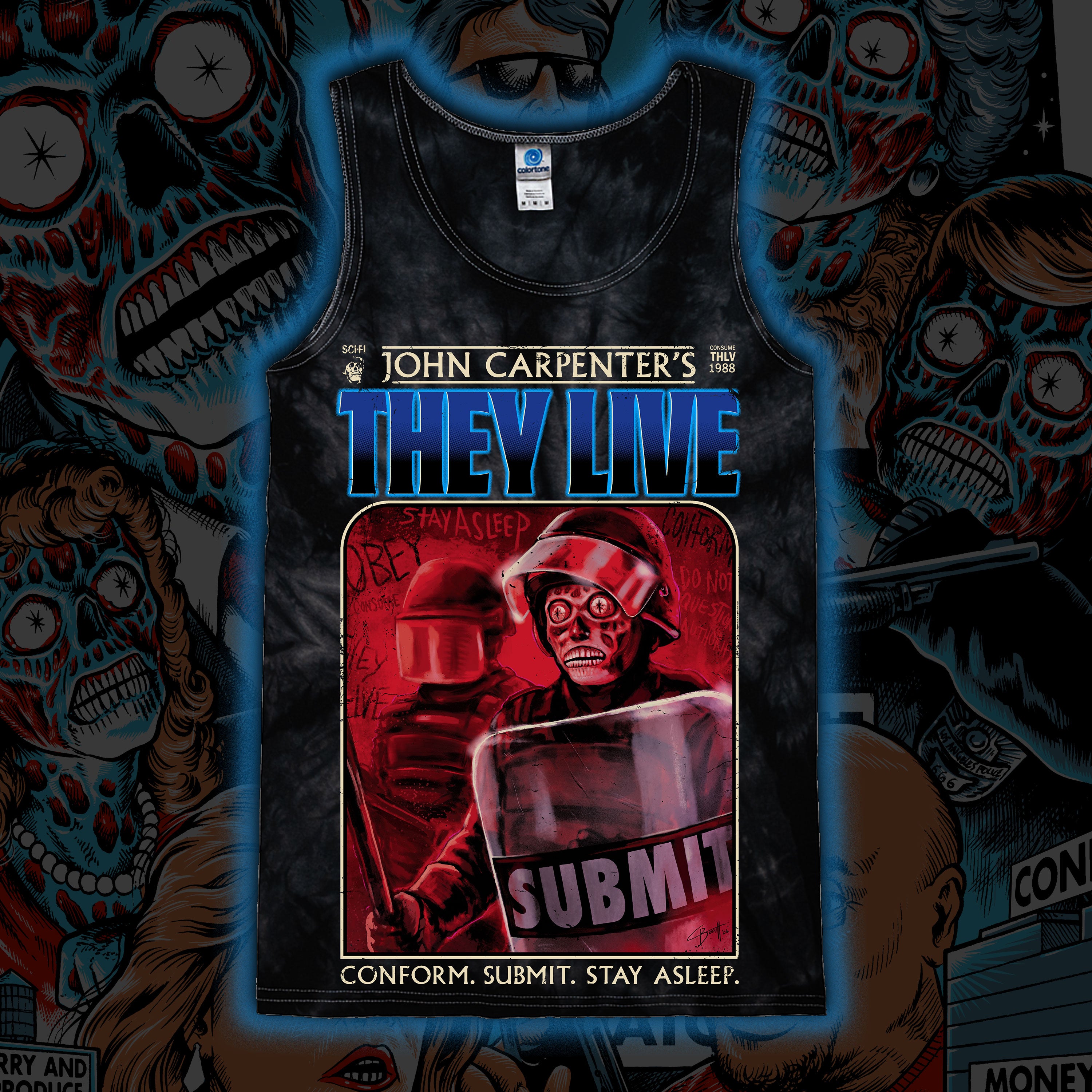 PRE-ORDER: They Live “Obey” Tie dye tank top