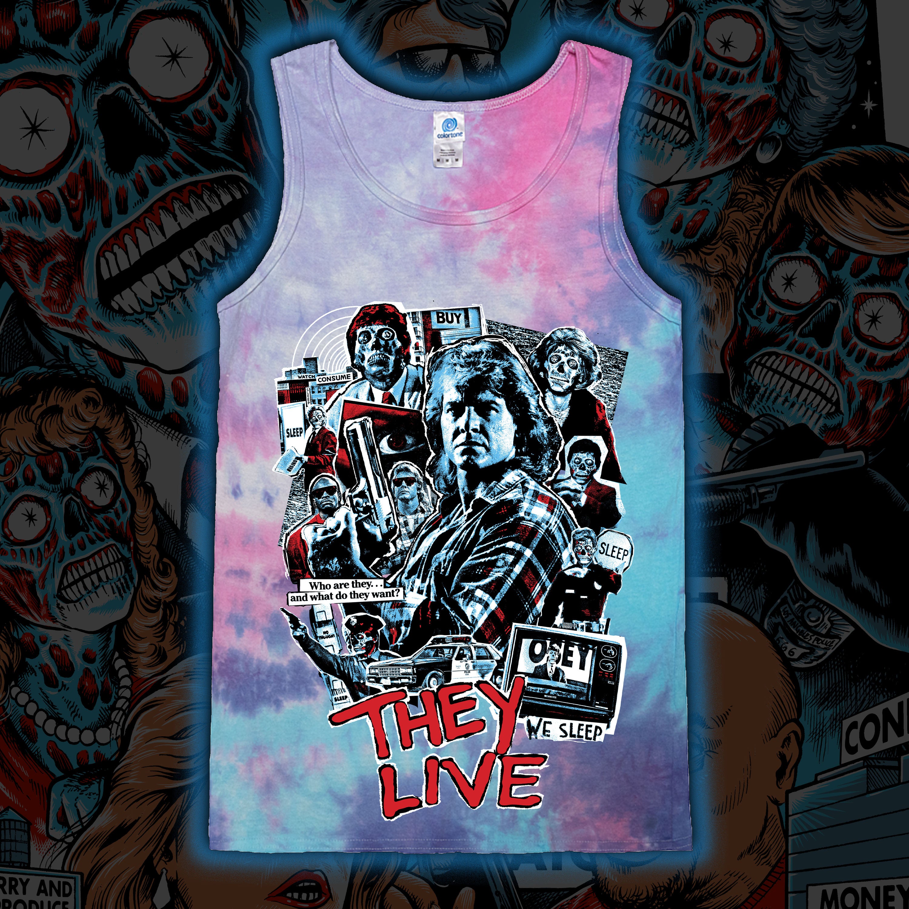 PRE-ORDER: They Live “Bubblegum” Tie dye tank top