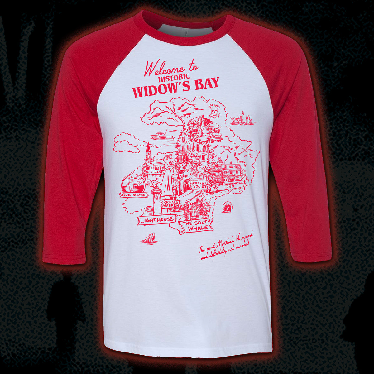 PRE-ORDER: Widows Bay “Welcome” Baseball tee