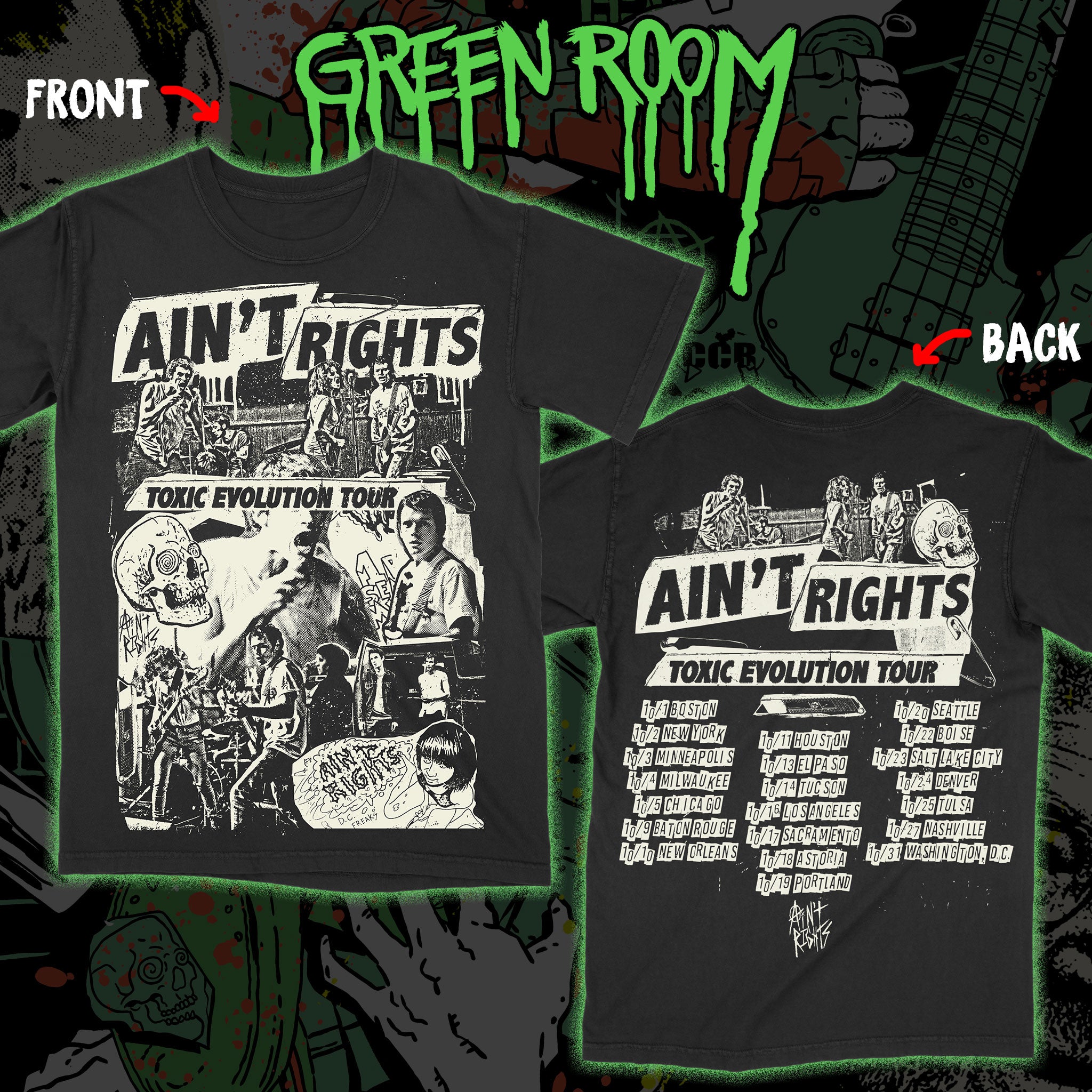 Green Room "Toxic Evolution Tour" - Premium tee